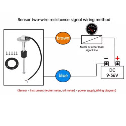Snímač hladiny kapaliny v nádrži 250mm, 0-190ohm