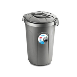 Box na granule pro psy a kočky STEFANPLAST TOM 46l, stříbrný