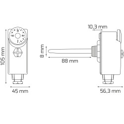 Termostat TC AT10J jímkový