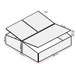 Wiltec Double Cold Frame skleník z hliníku, 100 x 120 x 40 cm