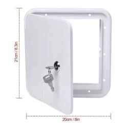 Karavanové dvířka uzamykatelné 195x165mm - bílé