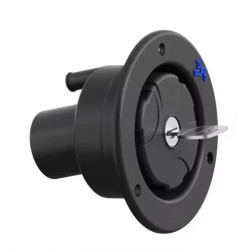 Plnící hrdlo, uzávěr na vodu pro karavany, uzamykatelné černé, 2 klíče