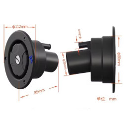 Plnící hrdlo, uzávěr na vodu pro karavany, uzamykatelné černé, 2 klíče