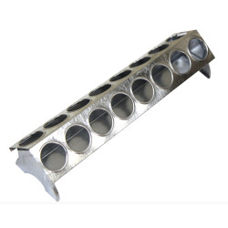 Žlabové krmítko kovové pro drůbež - 30 cm - kruhové díry