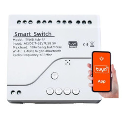 Wifi smart switch 7-32V+5V TYWB 4ch-RF, Android, iOS 4 kanálový
