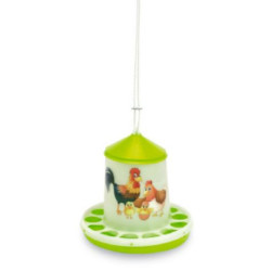 Plastové krmítko - ŠŤASTNÉ SLEPICE 4 kg - zelené - 11366