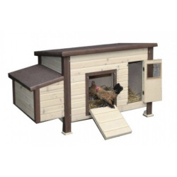 Vyhřívaný dřevěný kurník MALAGA, 1460 x 740 x 820 MM