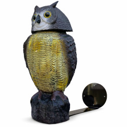 Plašič ptáků Sova - 3D maketa, 40 cm, kotvení svislé, rotující hlava 360 °