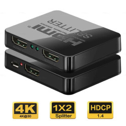 Rozbočovač HDMI 1x IN, 2x OUT, 4k, full HD, 3D, s napájením z USB
