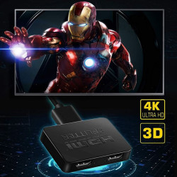 Rozbočovač HDMI 1x IN, 2x OUT, 4k, full HD, 3D, s napájením z USB