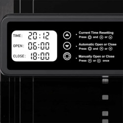 Automatické dveře kurníku s časovačem , černé