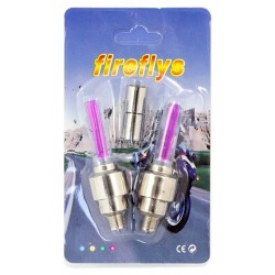 LED svítící ventilky na kolo růžové