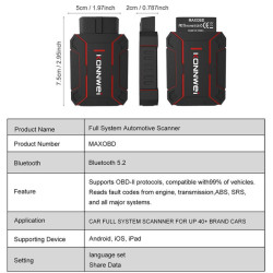 Autodiagnostika Konnwei MAXOBD, aplikace pro Android, iOS