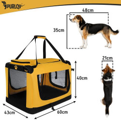 Přepravní taška pro zvířata 60x42x44 cm, do 25 kg, černo-žlutá, Purlov