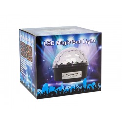 HARMONY LED disko koule 6x3W RGBV USB DMX MP3 s dálkovým ovládáním