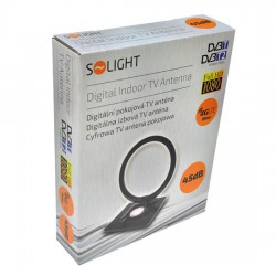 Solight digitální pokojová anténa, UHF, 45dB, LTE/4G filtr, černá