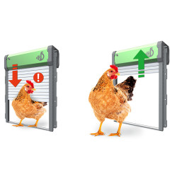 Automatická roletová dvířka ke kurníku HHD-0865 – solární, 4 režimy provozu (bazar)