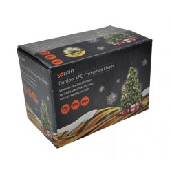 Solight LED vánoční řetěz, 500 LED, 50m, přívod 5m, IP44, teplá bílá