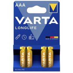 Alkalická baterie Varta Longlife, typ AAA, 10,5 mm, sada 4 ks