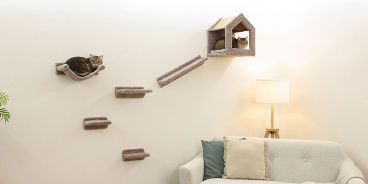 Kočičí-strom-na-zeď-KERBL-80920-MONTE-BALDO,-sada-nástěnných-pater,-taupe,-6-ks_1