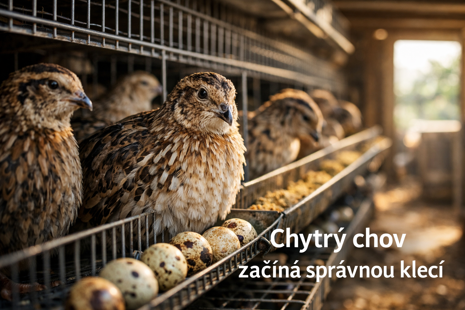 Křepelky v moderní kleci pro chov s důrazem na efektivitu a vyšší snášku vajec