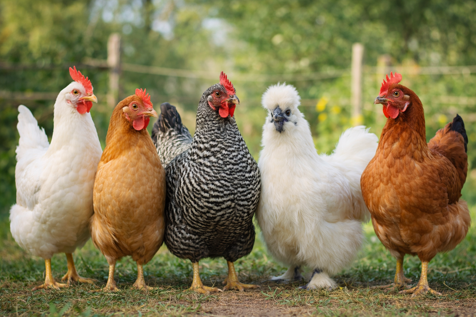 Různá plemena slepic na farmě – přehled nejčastějších druhů pro chov
